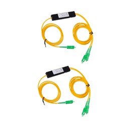 1 to 2 Singlemode Fiber Optical Splitter FBT Fiber Optical Splitter SC/APC 1:2 Fiber Optic Pigtail Splitter Tapered Box Splitter, 2pcs
