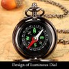 Outdoor Compass with Metal Chains, Retro Compass with Luminous Numerals,