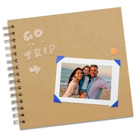 Remowith 8X8 Inch DIY Scrapbook Photo Album, Kraft Blank Paper Scrap Book 40 Pages Memory Book for Wedding Family, Kraft Color
