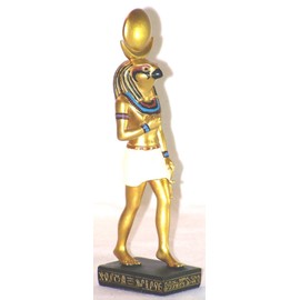 YTC Egyptian God Horus with Sun Disc Standing Gold-Coloured 21 cm