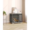 Hzuaneri Dog Crate Furniture, 32" Double Door Dog Crate with