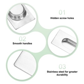 M METERXITY 2-Pack Recessed Finger Pulls, 4.72 Inch Inner Circle 304 Stainless Steel Sliding Closet Door Handles for Barn Door, Rectangular Flush Pulls Handles [Silver Tone]
