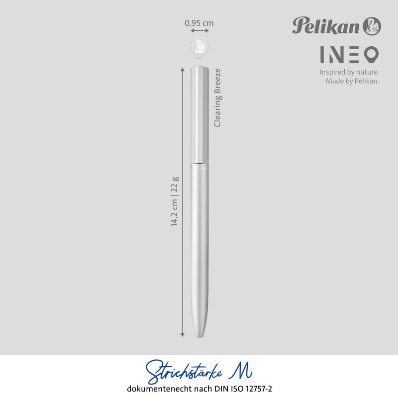 Pelikan K6 Ineo Elements Clearing Breeze Ballpoint Pen in Metal
