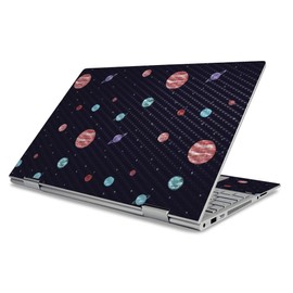 MightySkins Carbon Fiber Skin for HP Envy x360 15" (2019) - Bright Night Sky | Protective, Durable Textured Carbon Fiber Finish | Easy to Apply, Remove, and Change Styles | Made in The USA