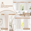 TKZTKZ Wood Curtian Rods for Windows 66 to 120 Inch:Boho