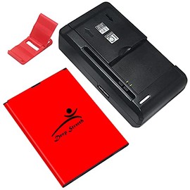 Long Life Displaceable Li_ion Thick Density 3800mAh Battery Universal Office Dock USB/AC Charger Folding Bracket Compatible with LG Stylo 2 Plus MS550