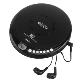 Jensen Portable CD-120 Portable Personal CD Player Compact 120 SEC Anti-Skip CD Player – Lightweight & Shockproof Music Disc Player & FM Radio Pro Sport-Earbuds for Kids & Adults (Black)