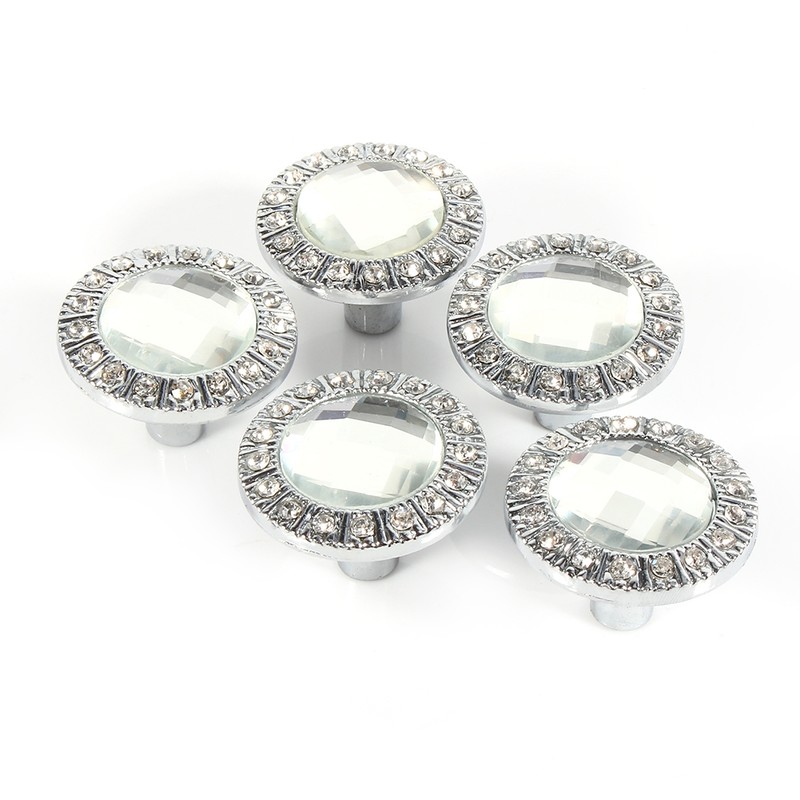 10pcs Clear Diamond Crystal Glass Wardrobe Knob Cupboard Drawer Door