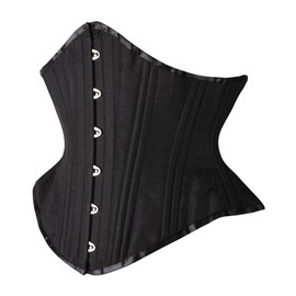 SHAPERX Women Waist Training Corsets Double Steel Boned Heavy Duty Long Torso Body Shaper, SZ1793-Black-L