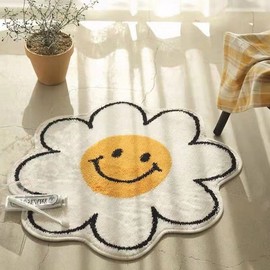 Smile Flower Doormat Mini Carpet 58 Yellow