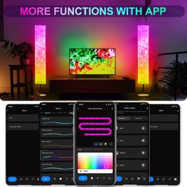 LONRISWAY RGB Color Changing Led Floor Lamp, Smart Lamp with Alexa Voice Control, Remote & WiFi APP Control, Music Sync and White Fabric Shade, Standing Lamp for Living Room Bedroom Game Room