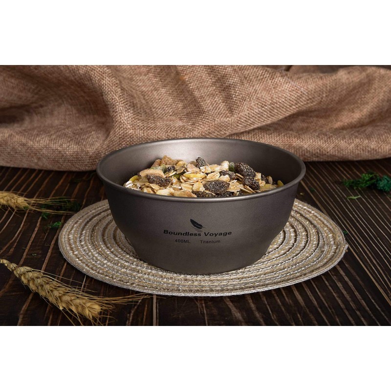 iBasingo Titanium Bowls Plate Ultralight Single Wall Bowl Plate Outdoor