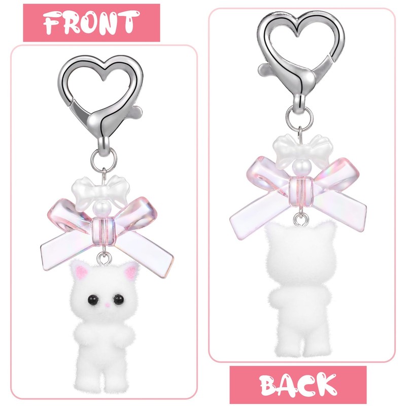 PACKOVE Cute Cat Keychain Stuffed Cat Keychain Fuzzy Animal Keychain