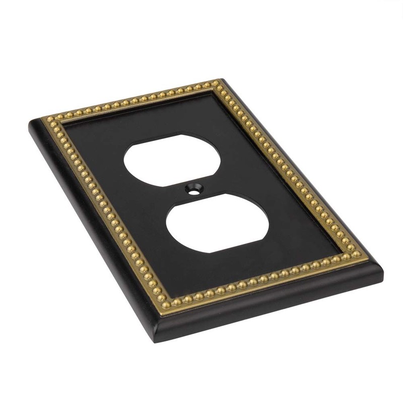 Pearled Frame Decorative Wall Plate Switch Plate Outlet Cover (Single