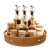 VAZINE 12 Inch Rattan Lazy Susan Turntable Organizer, Round Rotating