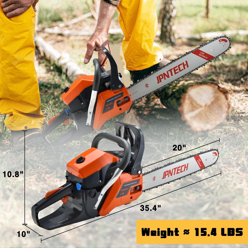 JPNTECH 60cc Gas Chainsaw 20 Inch 2-Cycle Petrol Chainsaw Handheld