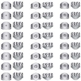 Toaob 30 Pairs of 925 Sterling Silver Ear Studs, Butterfly Clasps, Non-Allergic, Three Sizes