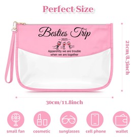 Sfodiary Weekend Gifts for Women Besties Trip 2025 Makeup Bag Holiday Vocation Gifts Friendship Christmas Graduation Birthday for Best Friends Sister Cosmetic Bag Travel Toiletry Pouch
