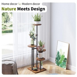 VonDream 5 Tier Plant Stand Indoor, Tiered Plant Stands for Indoor Plants Multiple, Corner Flower Stand for Living Room, Multi-Layer Vintage Design Plant Shelf
