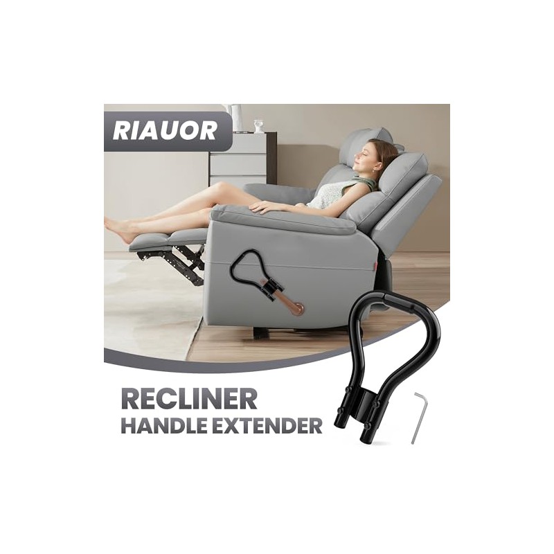 RIAUOR - Extensor de mango reclinable, mango extensor de palanca