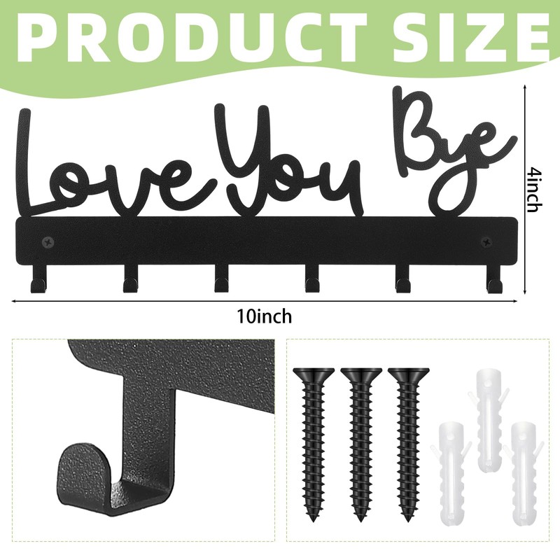 Otoolling Love You Bye Sign Key Holder Hook Wall Mounted