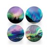 4 x Round Northern Lights Coasters - Norway Boraelis Men