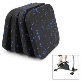 Mxclimate Treadmill Mat,Exercise Equipment Mat,4 Pack Shock Absorbing Anti-vibartion Treadmill Pads,High Density Anti-Slip Rubber Pads for Hardwood Floors and Carpet Protection.Blue&Black