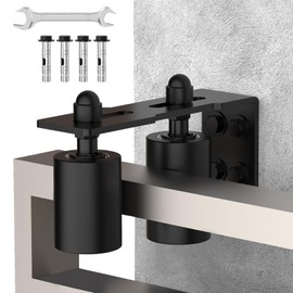 MeBantoo Sliding Gate Guide Rollers & Hardware Kit – Heavy Duty 3" Adjustable Nylon Wheels, Rust-Proof L-Bracket for Sliding Gates, Wood, or Garage Doors (Black-1pc, 3in)