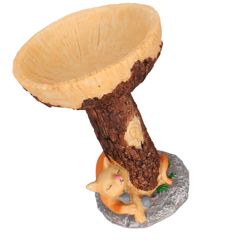 Cat Bird Bath Statue Durable Resin Bird Bath Bowl Exquisite