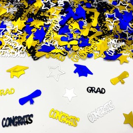 Graduation Confetti 2021 Blue| Glitter Confetti Sprinkles for Party Table Scatters Decoration | Graduation Party Decoration for Home, College, Senior, High School Prom | Metallic Foil 45G/1200 Pieces