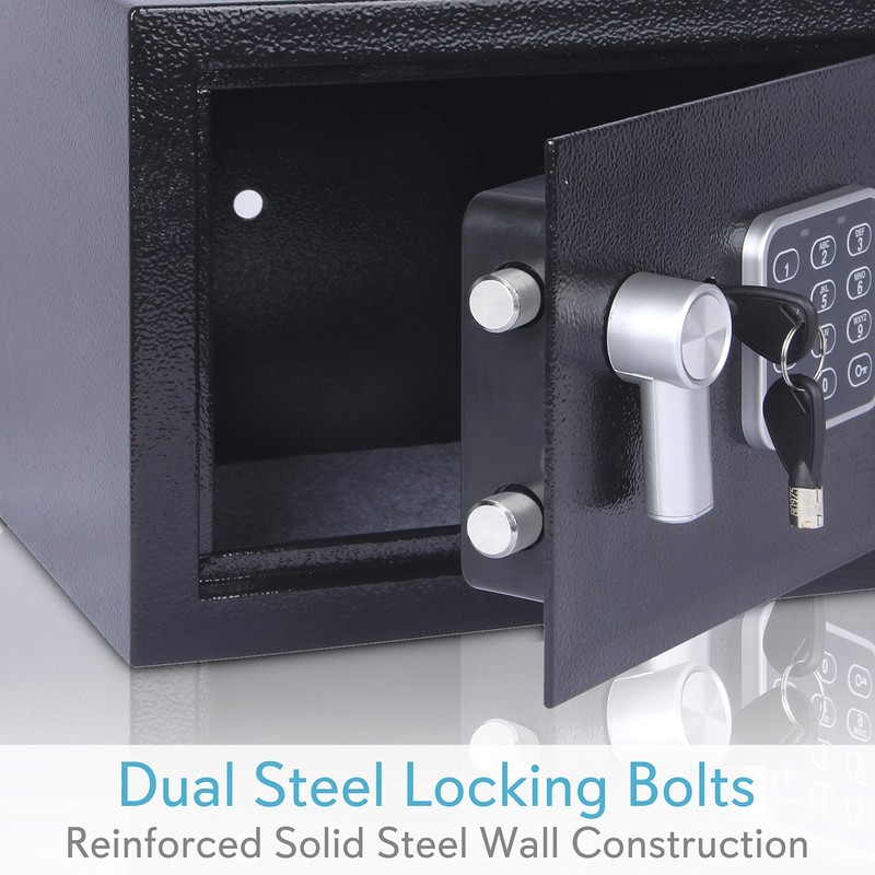 Serenelife Premium Steel Alloy Digital Safe Box - 9.1" x