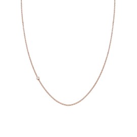 Elli Women's Necklace without Pendant Necklace Basic Diamond Rose Gold-Plated Silver 925 0.03 Carat, Facet cut, Diamond