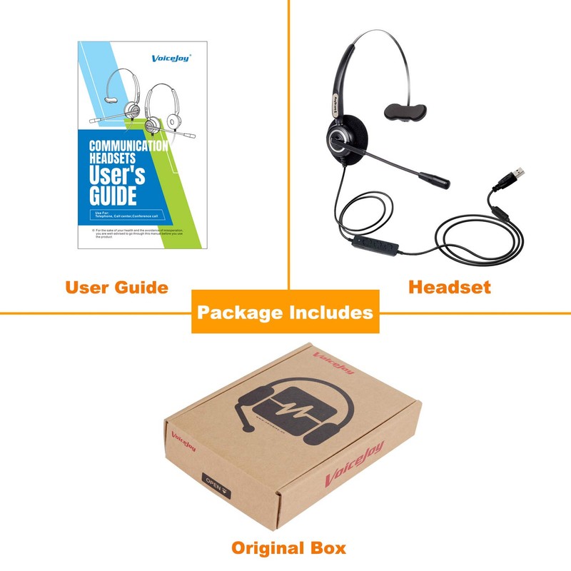 VoiceJoy Office Headset with USB Jack Business Noise Cancelling Headset
