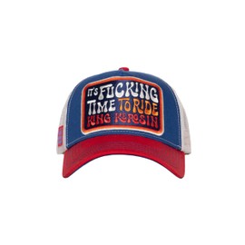 King Kerosin Herren Trucker Cap Im 70s Biker Design – Kappe Mit Stickerei, Gebogenem Schirm – Retro Usa Chopper Look, Ideal Für Garage Workwear It's Fucking Time to Ride