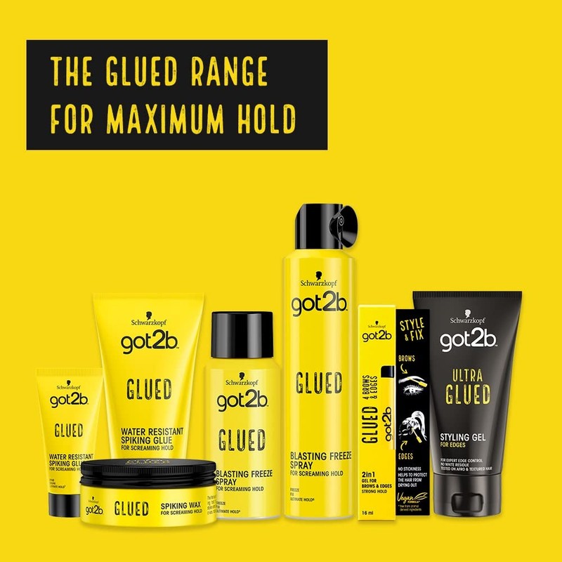 Schwarzkopf got2b Glued Spiking Glue Hair Gel, Water Resistant, Strong