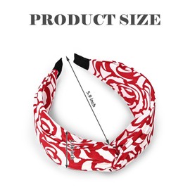 Yonchic 3-Piece Print Knotted Headbands for Women, Cute Fashion Women’s Wide Thick Cloth Floral Headband, Trendy Soft Hair Bands Accessories for Girls (Rose Flower)