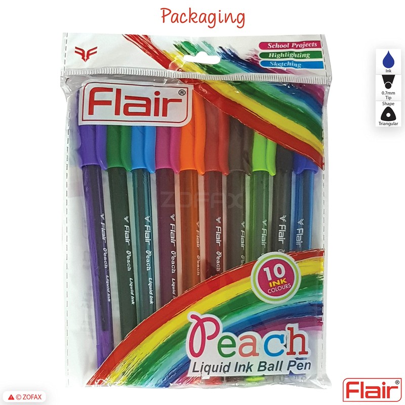 Flair 10 x 0.7mm Peach Liquid Ink Ballpoint Pens Projects
