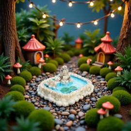 Jinshining Oblong Pool Fairy Garden Miniature Pond Ornaments Accessories for Miniature Accessories, Home Micro Landscape Decoration Garden Sculptures and Statues