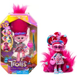Mattel DreamWorks Trolls Band Together Fashion Doll & 10+ Accessories, Hairsational Reveals Queen Poppy with Transforming Hair Piece