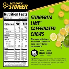 Honey Stinger gomitas energéticas, cafeina 50 mg 12 pzs lima stingerita
