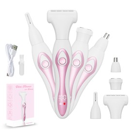 RUIM Electric Razors for Women, 4-in-1 Painless Bikini Trimmers with LED Display, Rechargeable Wet/Dry Body Razors for Arms, Legs, Pubic Hair, Face