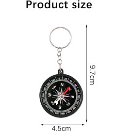 Taicols Pack of 6 Mini Compass for Survival Camping Navigation Multicoloured Compass Key Chain Orientation Bag for Camping Compass, Hiking