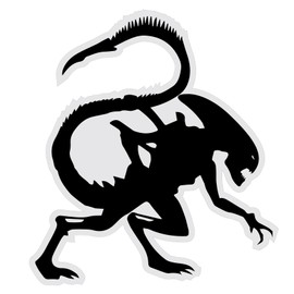 Bad Fish Custom Decals – Alien Xenomorph Large - Funny Cute Sticker - Premium Gloss Permanent Vinyl Waterproof 6 Year Indoor Outdoor (1 Pack Large)