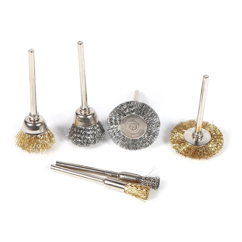 36-Piece Brass Steel Wire Brush for Drill Set Pen Wheel
