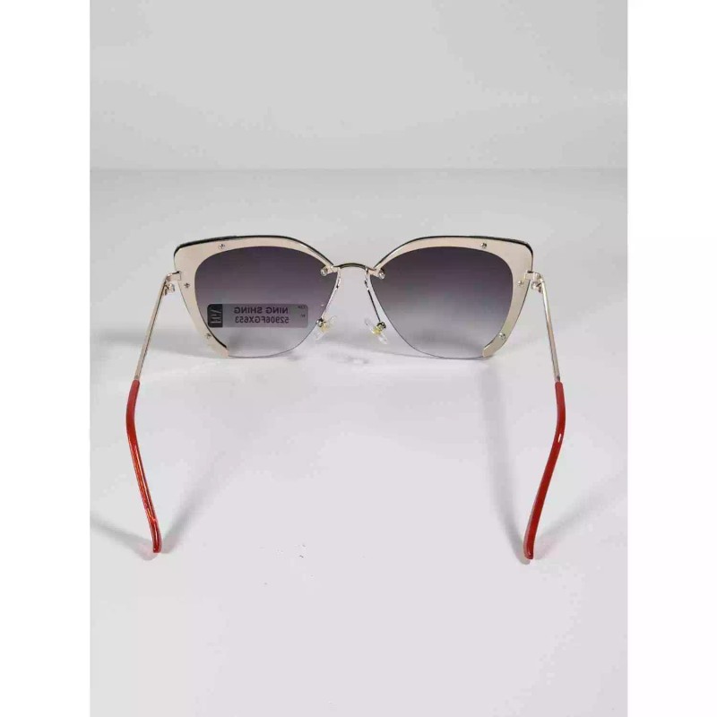 Foster Grant Rainbow Snakeskin Cat Eye Half Frame Gold Metal