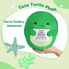 SQEQE Positive Stuffed Animals, Emotional Support Turtle Plush with A