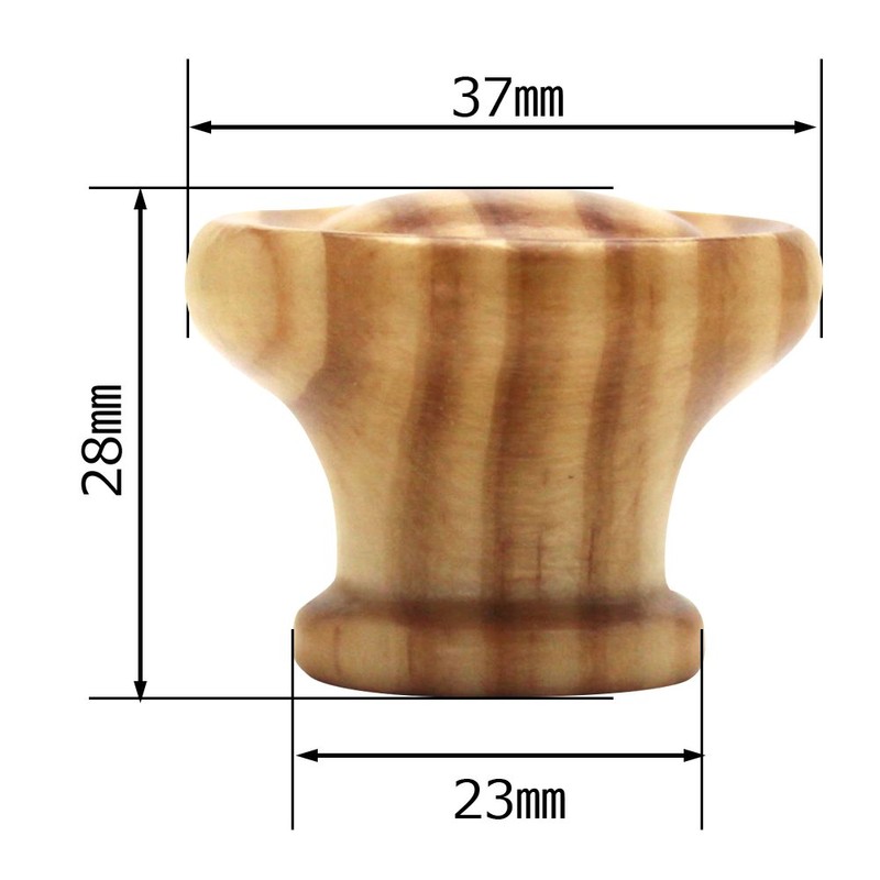 WAKI TW-004 Wooden Knob Pine 1.5 inches (37 mm)