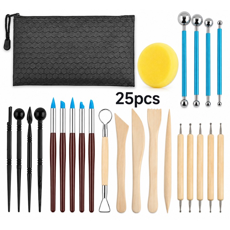 Clay Sculpting Tool Kit for Pottery & Modeling – 25-43
