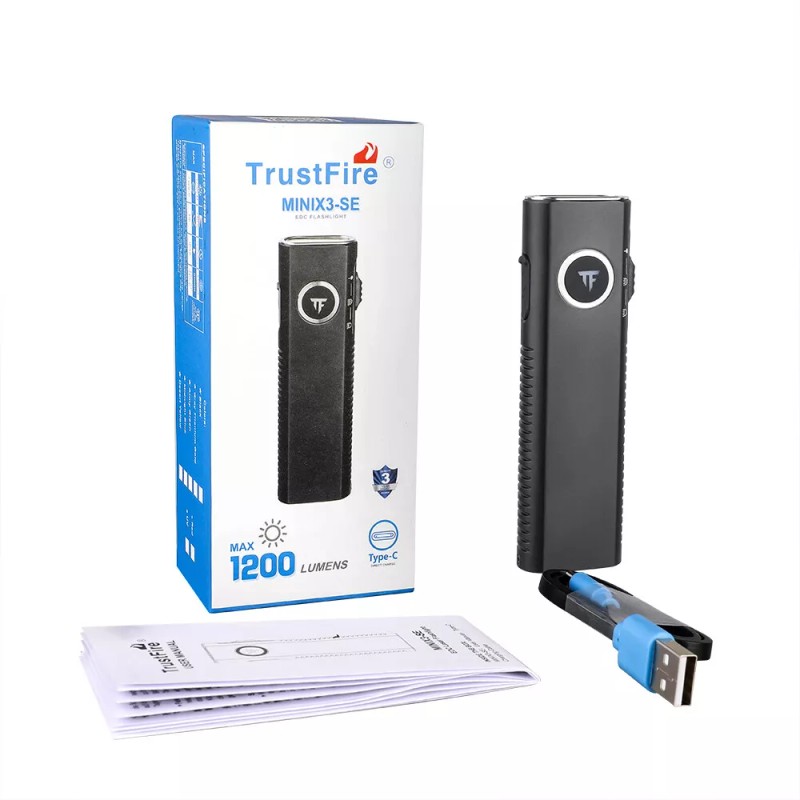 TrustFire miniX3-SE Magnet EDC Flashlight Powerful Torch with UV Light