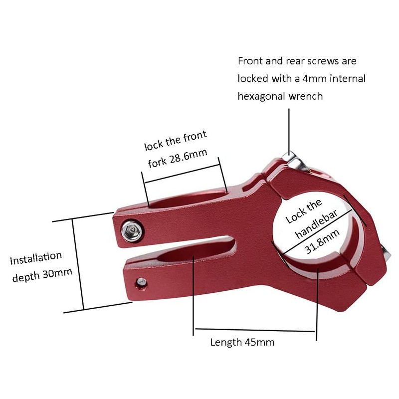 Wake High-Strength 31.8mm Aluminum Alloy Mountain MTB Bike Stem Riser
